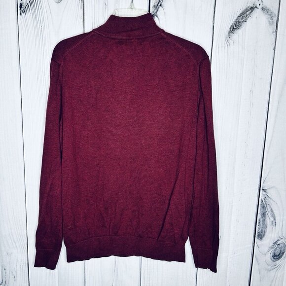 Vineyard Vines Mens 1/4 Zip Long Sleeve Mock Neck Pullover Sweater Burgundy Sz M - Picture 5 of 7
